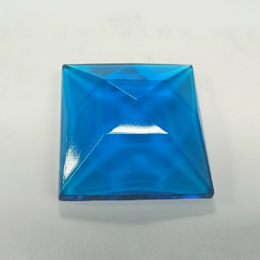 40MM SQUARE FACETED TURQUOISE