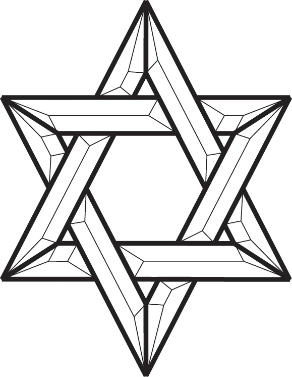 8-1/4" x 8-/12" Star of David Bevel Cluster