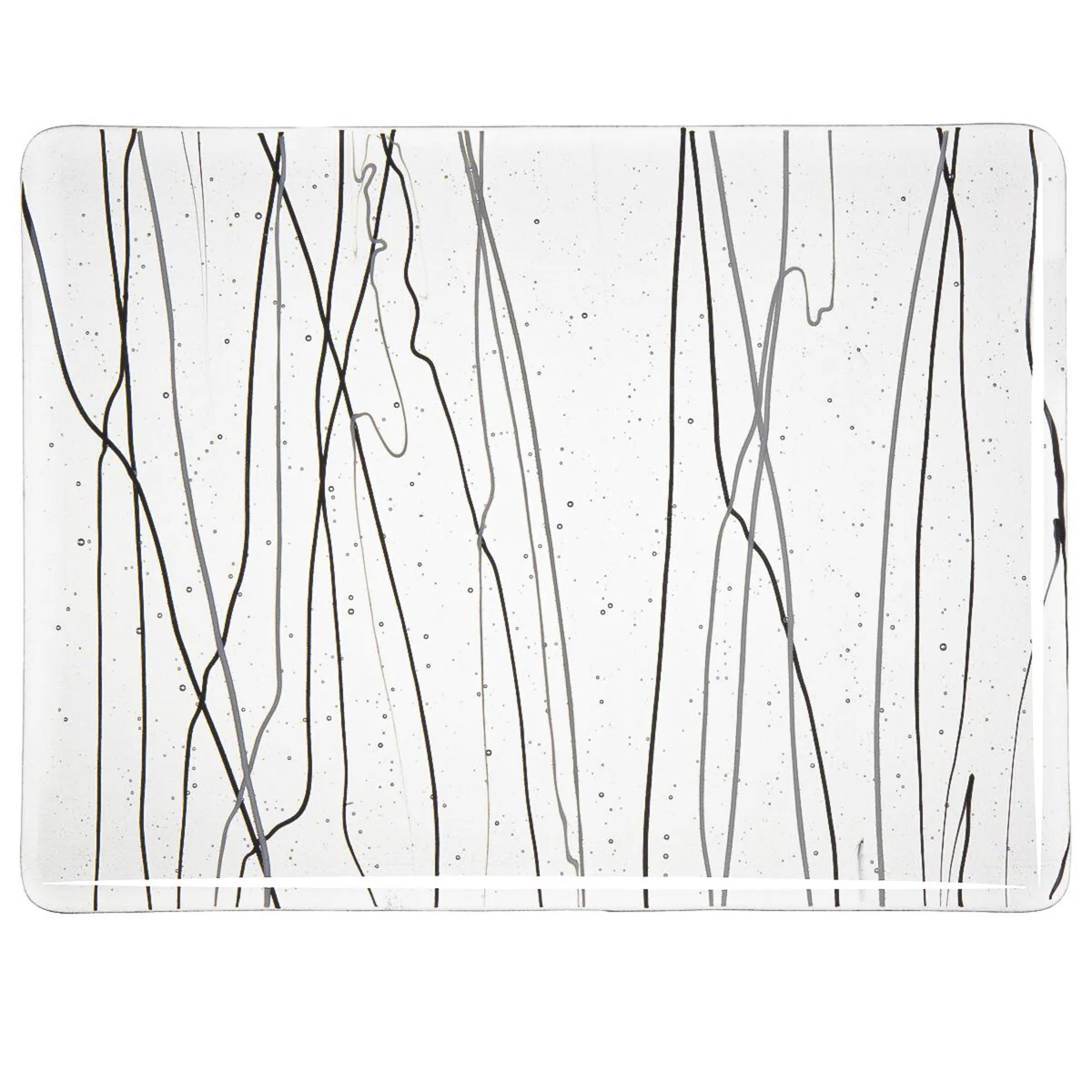 Black and White Streamers on Clear Base, 3mm