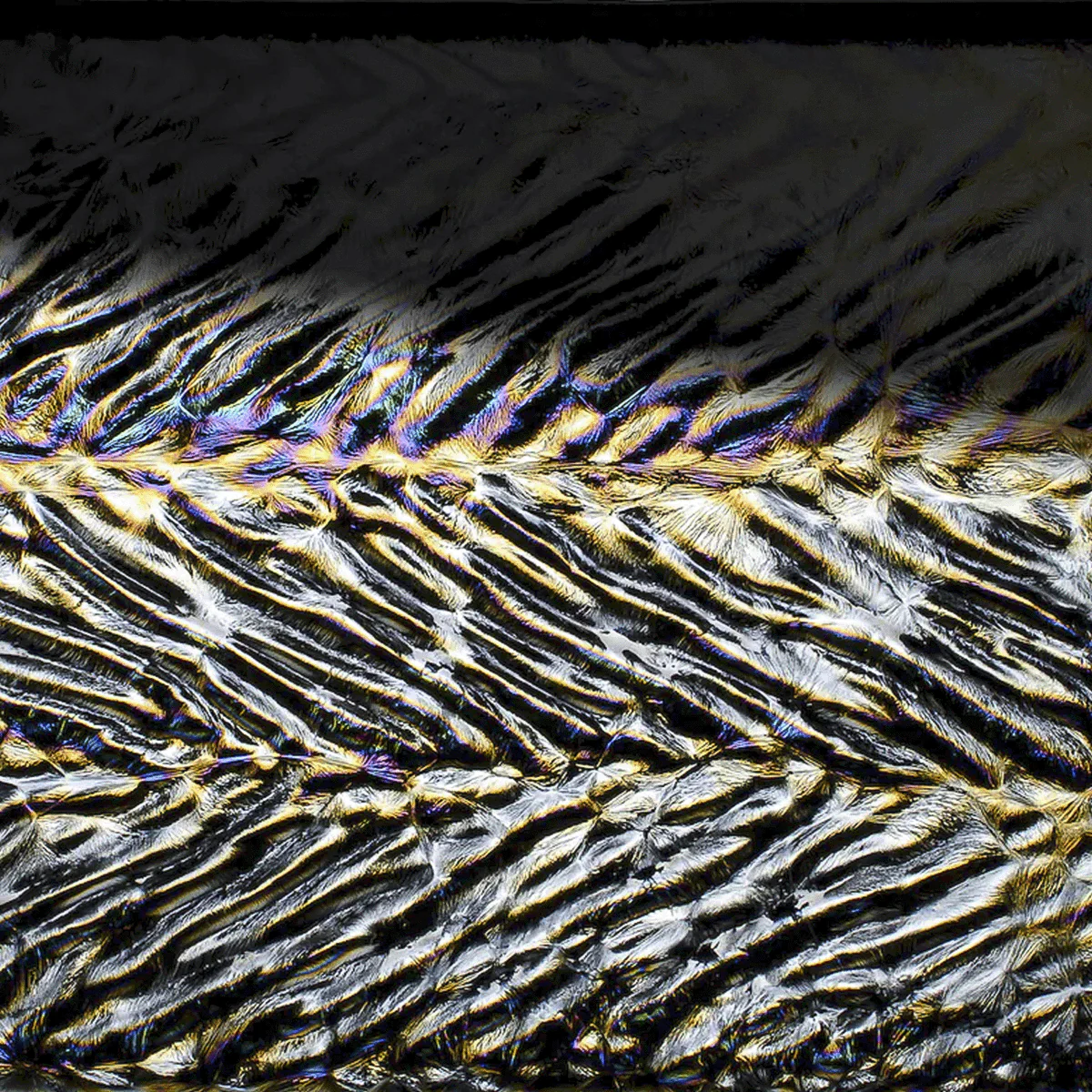 Black Herrinbone Ripple Iridescent, 3 mm - 10" square - Image 2