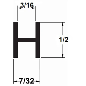 LEAD 1/2" (3/16''CHNL) FLAT H - EXTRA HARD