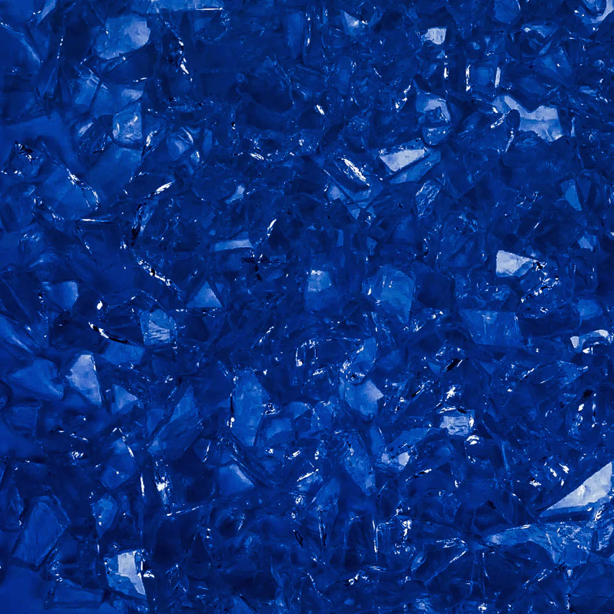 Cobalt Blue Transparent Mosaic Glass Frit, 8.5 oz