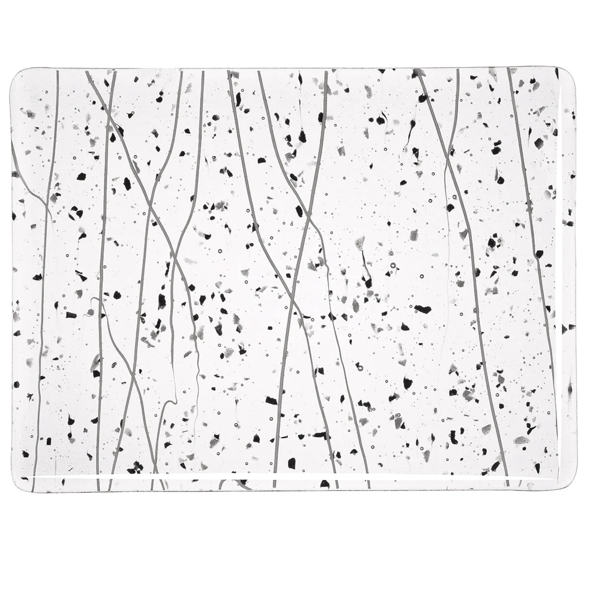 Gray and Black Frit, White Streamers, 3 mm