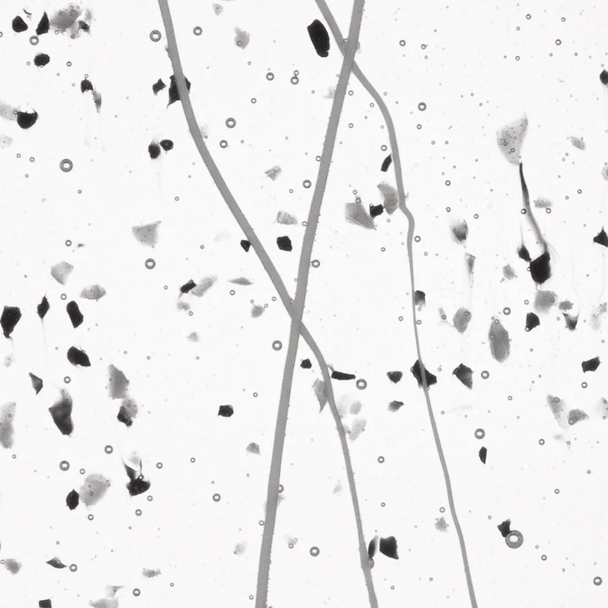 Gray and Black Frit, White Streamers, 3 mm - Image 2