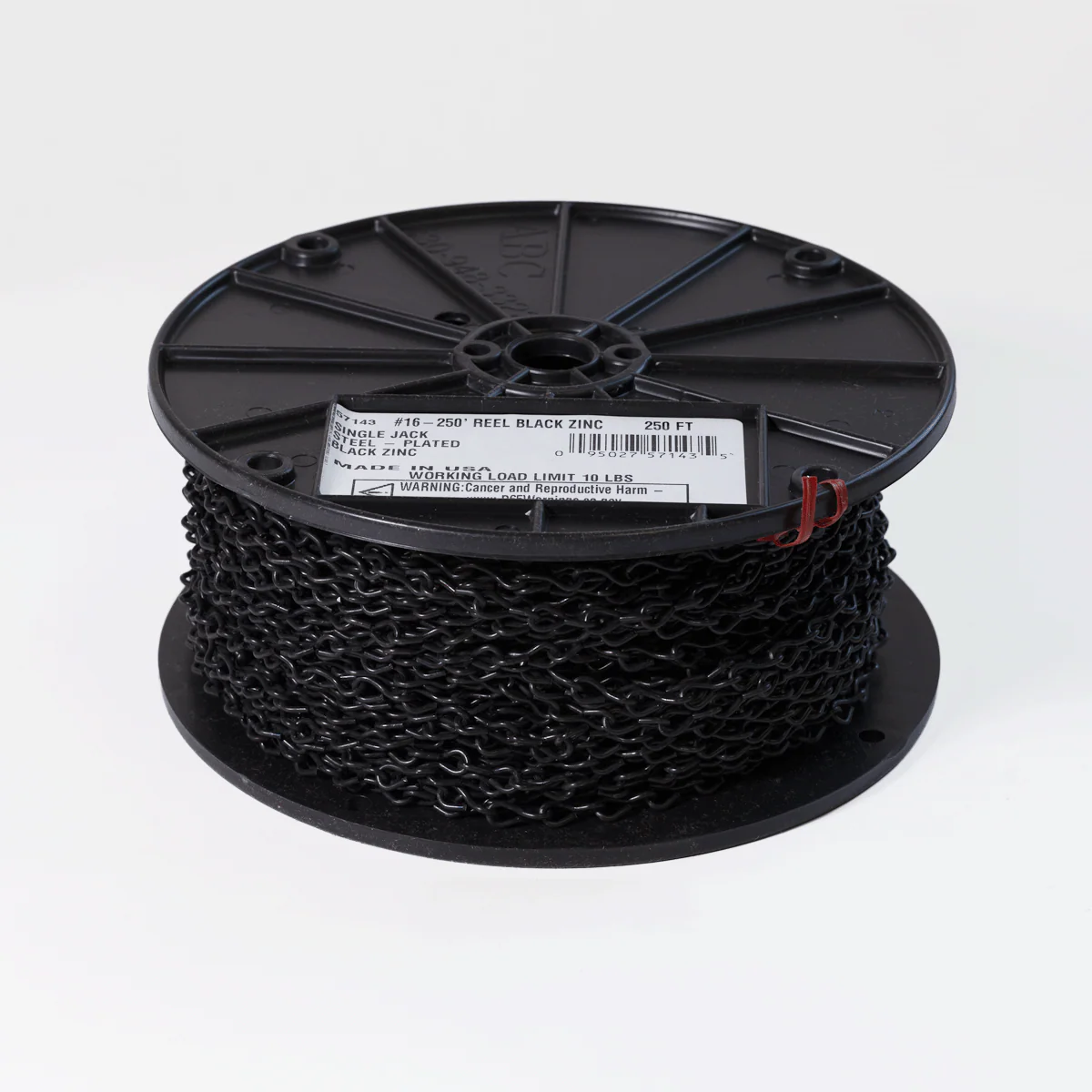 JACK CHAIN BLACK 16ga /50FT RL