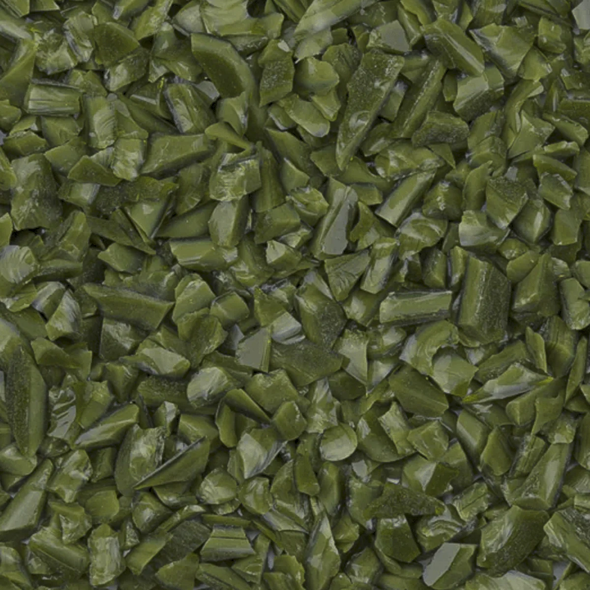 Olive Green Opal Mosaic Glass Frit, 8.5 oz