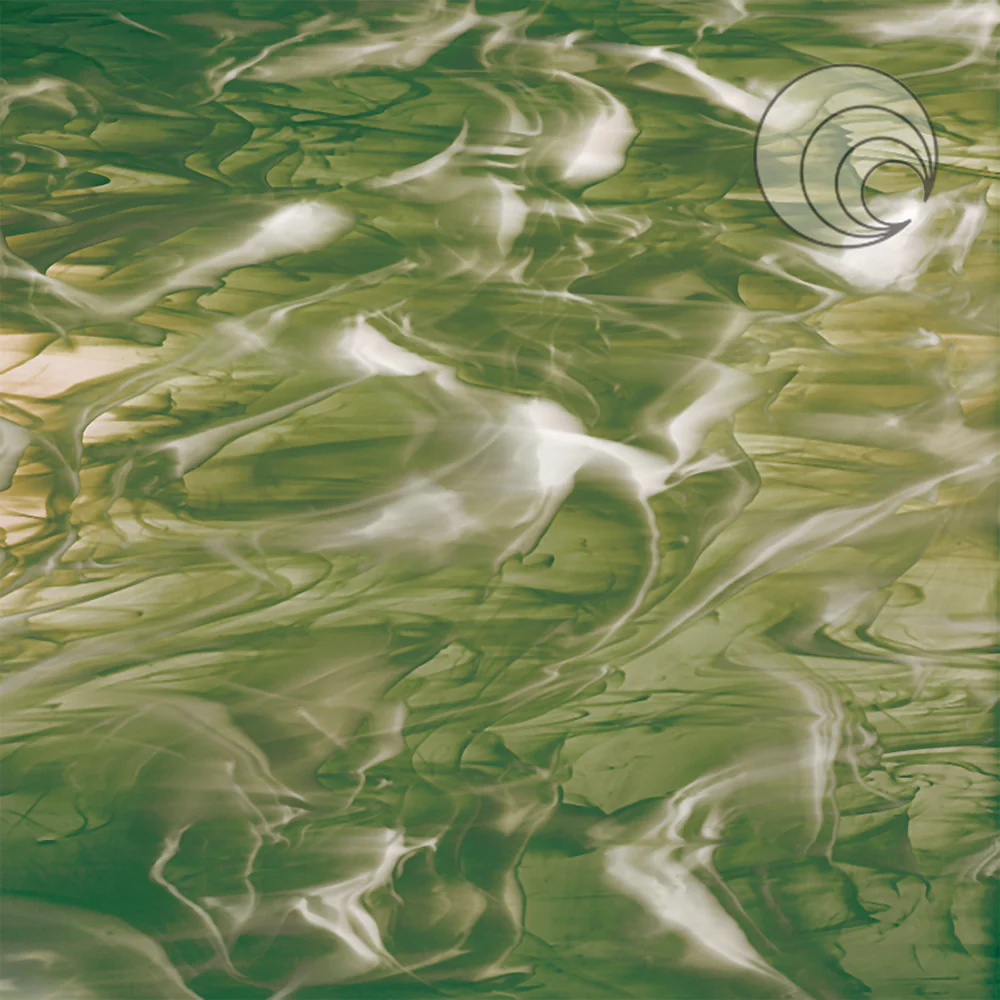 Olive Green/White, Wispy