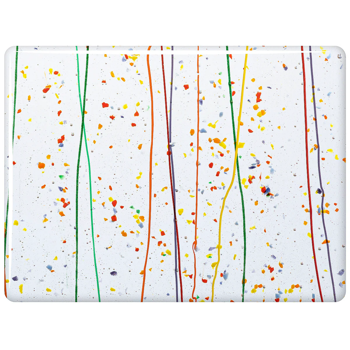 Rainbow Frit, Rainbow Streamers Clear Base Collage