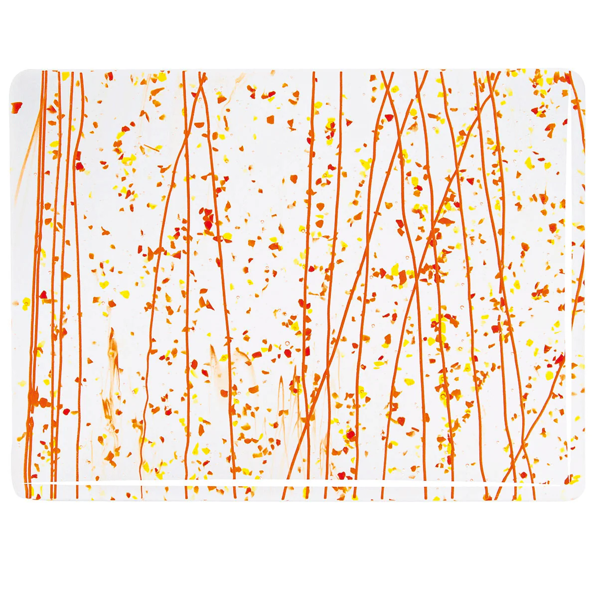 Red, Orange and Yellow Frit, Orange Streamers, 3 mm