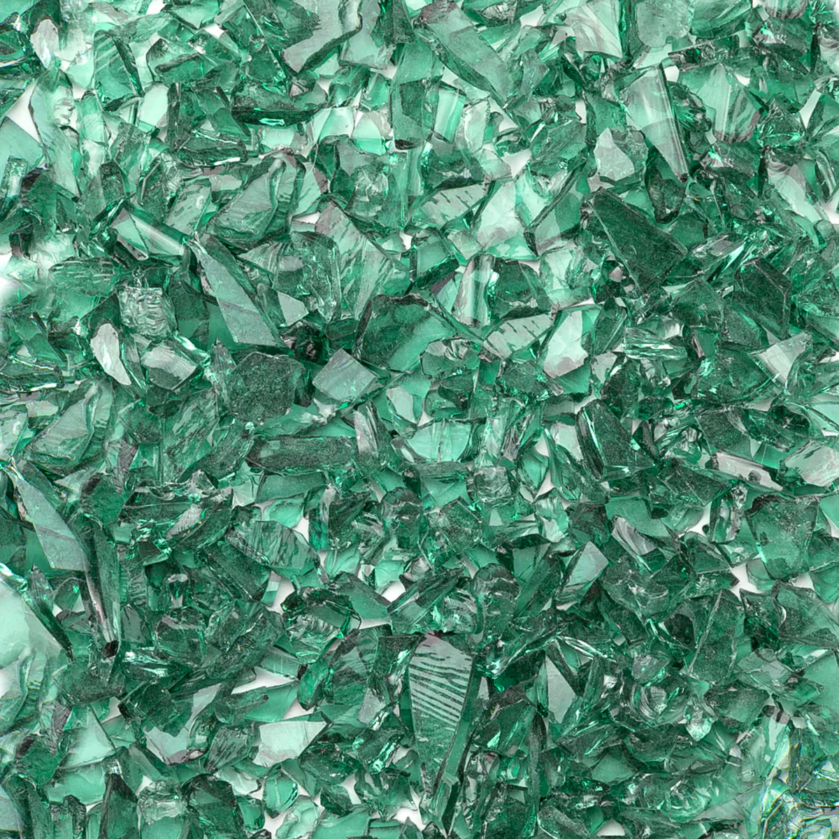 Sea Green Transparent Mosaic Glass Frit, 8.5 oz