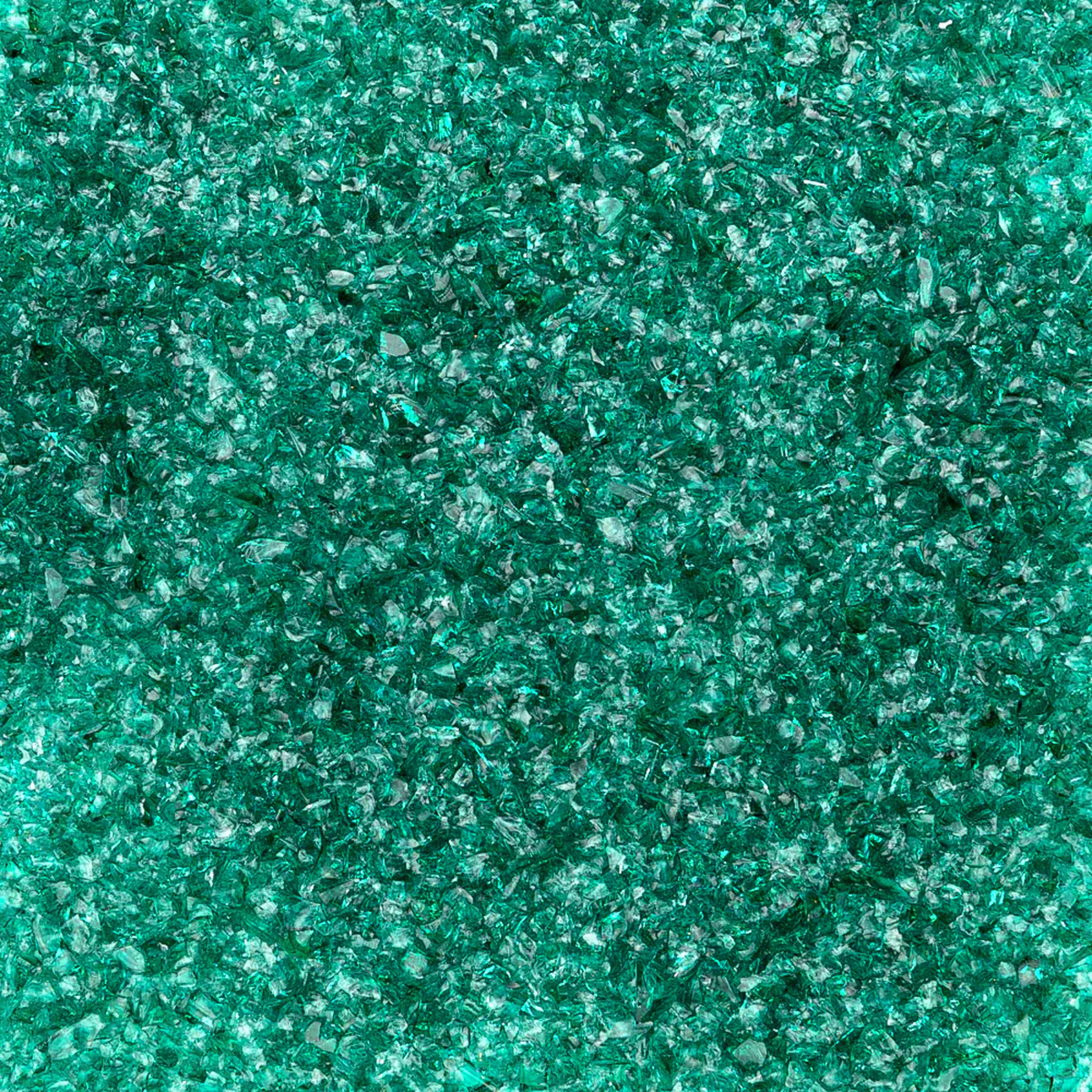 Teal Green Transparent Medium Glass Frit, 8.5 oz