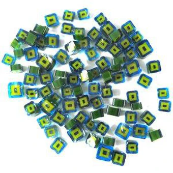 Turquoise Hip To Be Square Millefiori - 96 COE